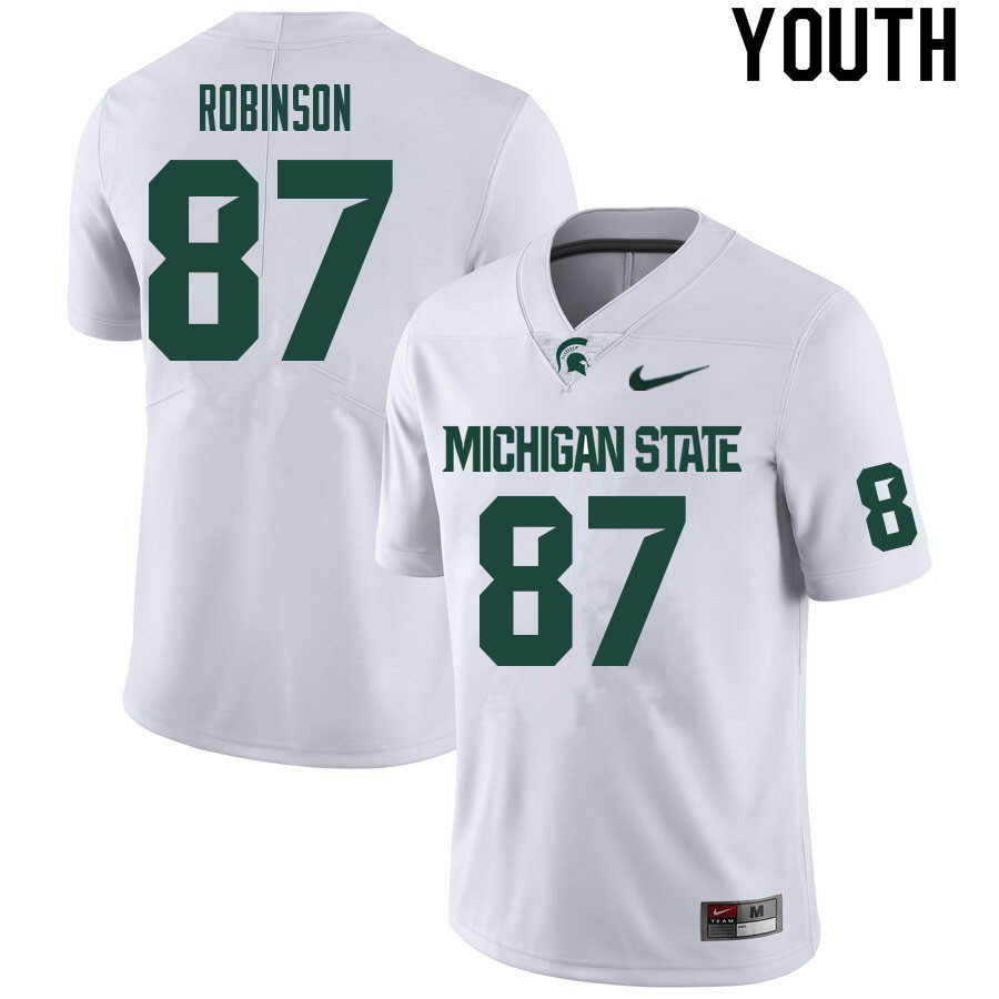 Youth #87 Jasiyah Robinson Michigan State Spartans College Football Jerseys Sale-White